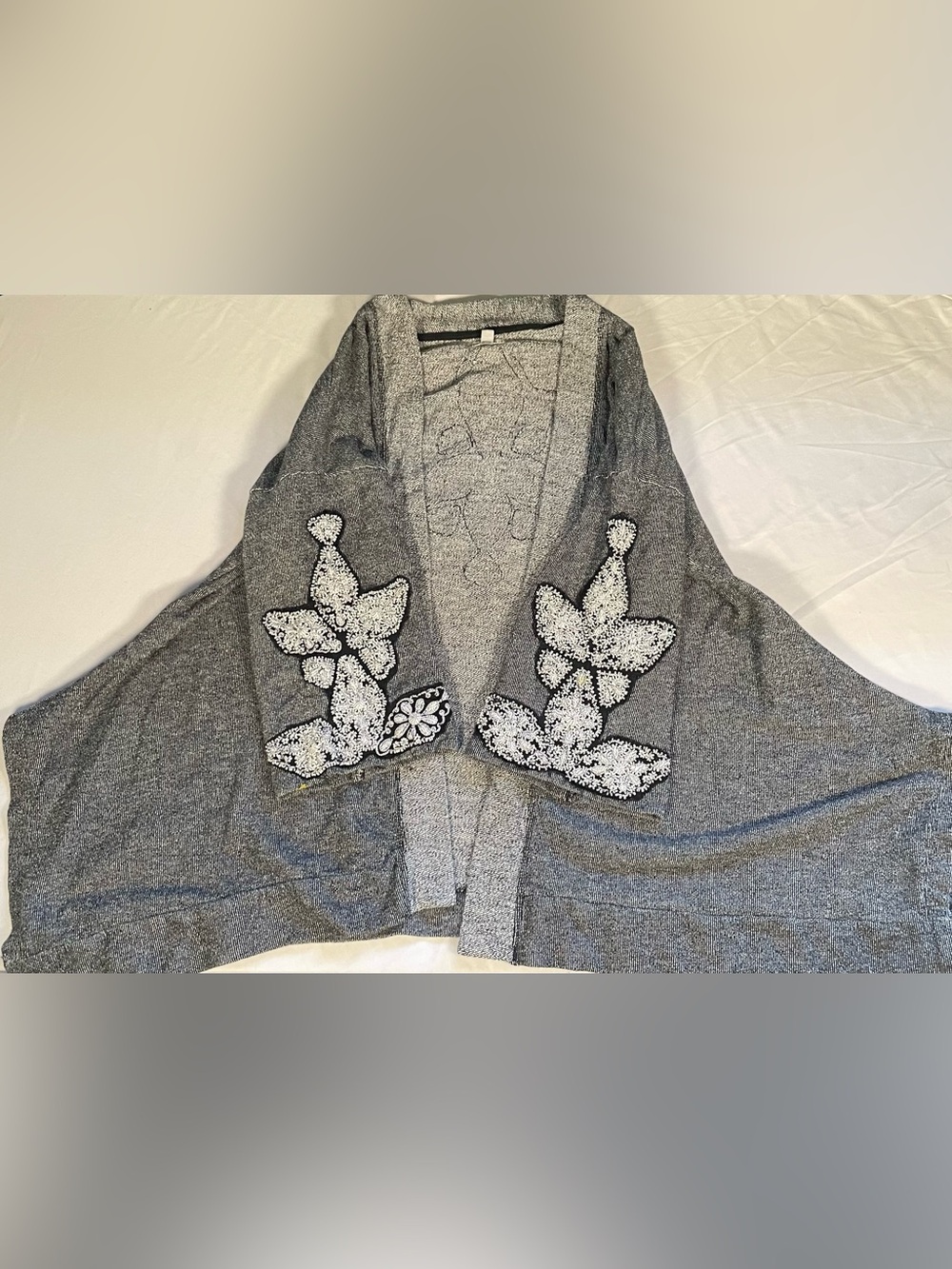 Urban Outfitters Ecote Beaded Butterfly Open Front Cardigan Kimono Large